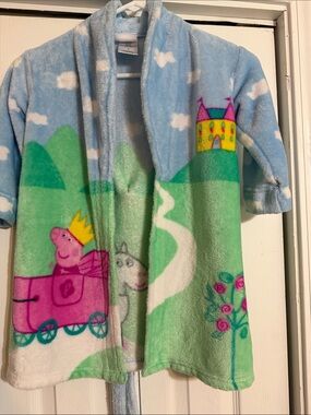Kids Plush Robe with Princess Train and Castle